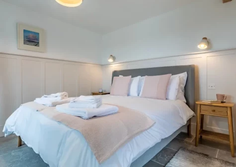 The bedroom at Birdsong Barn, Combe Martin