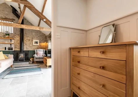 The bedroom at Birdsong Barn, Combe Martin