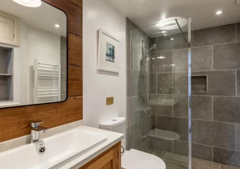 The shower room at Birdsong Barn, Combe Martin