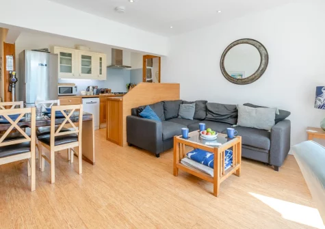 The living area at Black Rock, St Ives