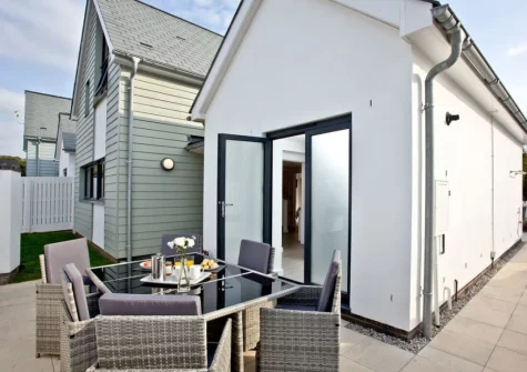 The enclosed patio & alfresco dining area at Black Sea Horse, Westward Ho!