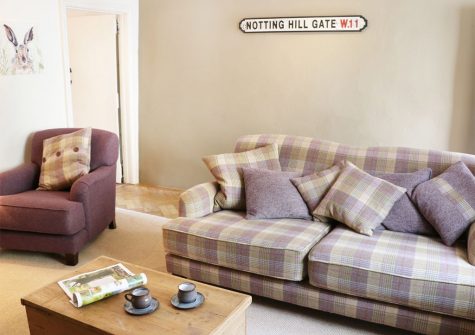 The living area at Blackberry Cottage, Chagford