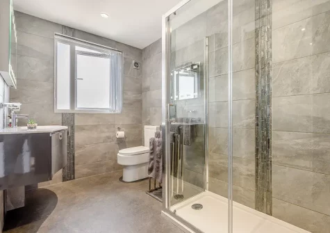 The shower room at Blue Horizons, Holywell