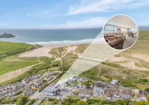 Blue Horizons is a contemporary first-floor apartment just a few metres from the gorgeous beach at Holywell Bay