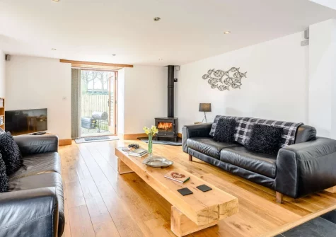 The living area at Bluebell Barn, Alfardisworthy