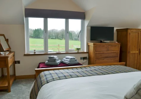 The bedroom at Bluebell Barn, Meldon
