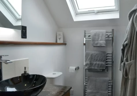 The shower room at Bluebell Barn, Meldon