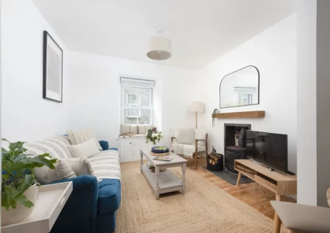 The living area at Bluebell Cottage, St Ives