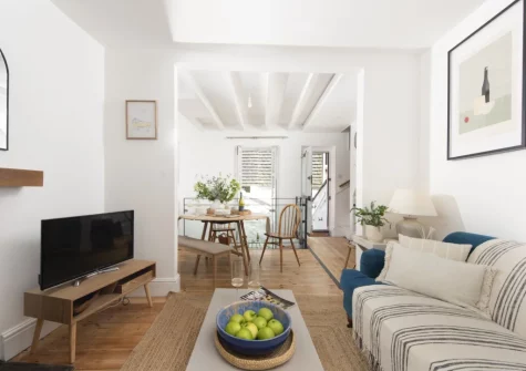 The living area at Bluebell Cottage, St Ives