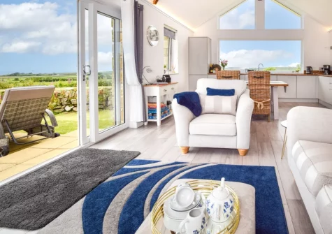 The living area at Bluebell Cottage, St Just