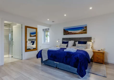 The bedroom at Bluebell Cottage, St Just