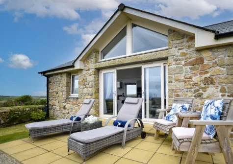The patio & outdoor sitting area at Bluebell Cottage, St Just