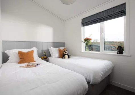 Bedroom #3 at Bluebell Lodge, 29 Roadford Lake Lodges, Broadwoodwidger