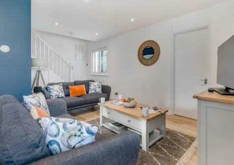 The living area at Blueskies, Padstow