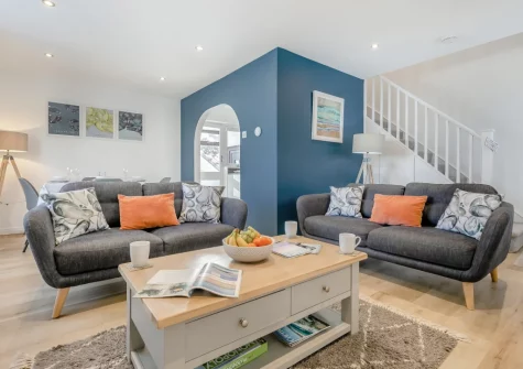 The living area at Blueskies, Padstow