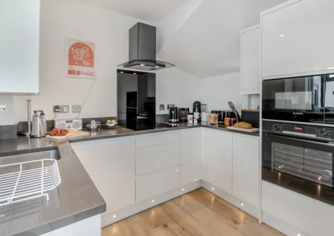 The kitchen at Blueskies, Padstow