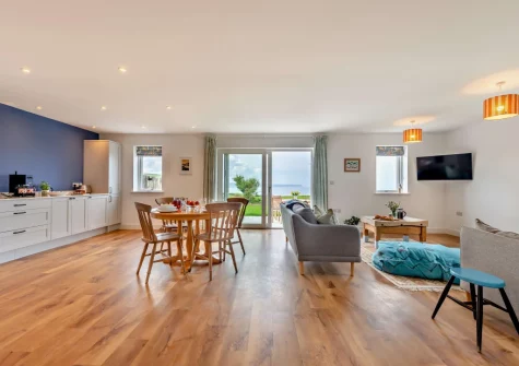 The living, dining area & kitchen at Boatlake Barn, Greencliff Farm, Abbotsham