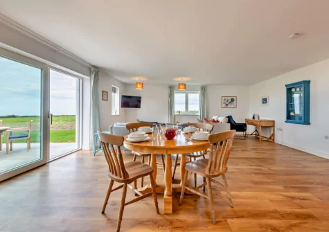 The dining area at Boatlake Barn, Greencliff Farm, Abbotsham