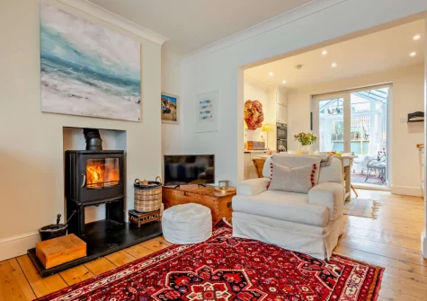 The living area at Bobs Cottage, Padstow