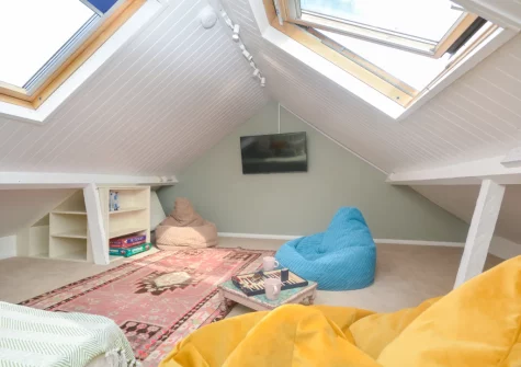 The cozy snug, with stunning coastal views, at Bobs Cottage, Padstow