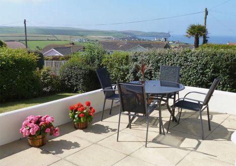 The patio at Bolt Tail View, Thurlstone