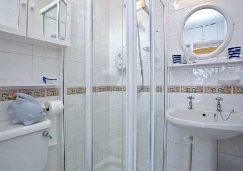 The shower room at Boohay, Bay Fort Mansions, Torquay