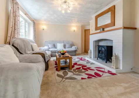 The living room at Bos-Coed, Perran Downs