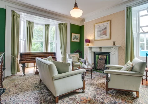 The living room at Boslandew House, Mousehole