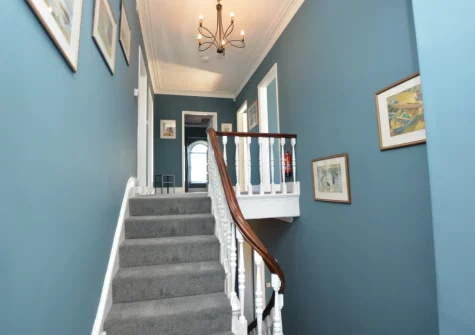 The stairs up to the first floor at Boslandew House, Mousehole