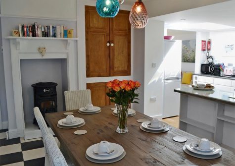 The dining area at Bosprennis, Mevagissey