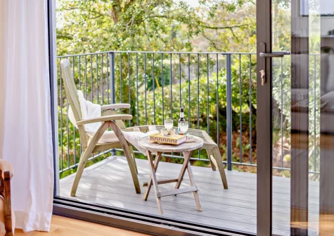 The balcony & outdoor sitting area at Bowhousehay, Albaston