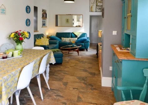 The living & dining area at Bowji, Kelynack