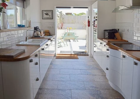 The kitchen at Bowji, Kelynack