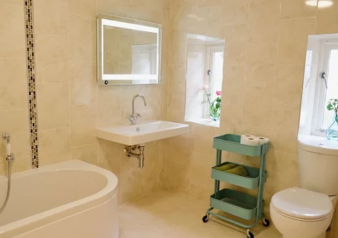 The bathroom at Bowji, Kelynack