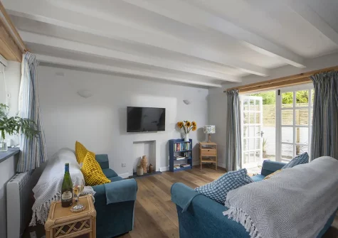 The living room at Bowjy Cottage, St Agnes