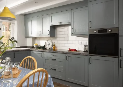 The kitchen at Bowjy Cottage, St Agnes