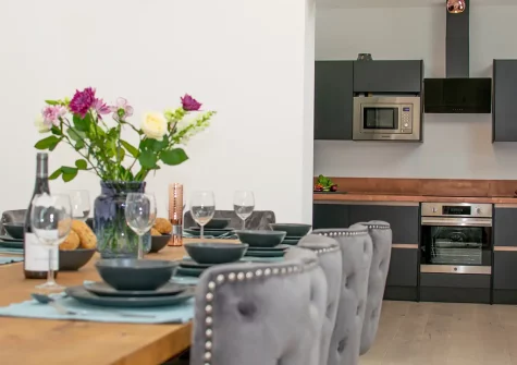 The kitchen & dining area at Bowjy, Liskeard