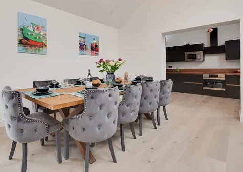 The dining area at Bowjy, Liskeard