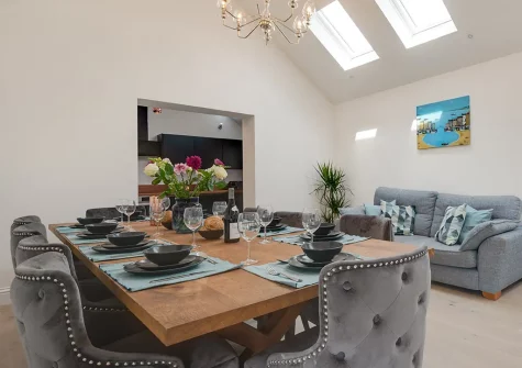 The dining area at Bowjy, Liskeard