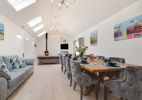 The dining area at Bowjy, Liskeard