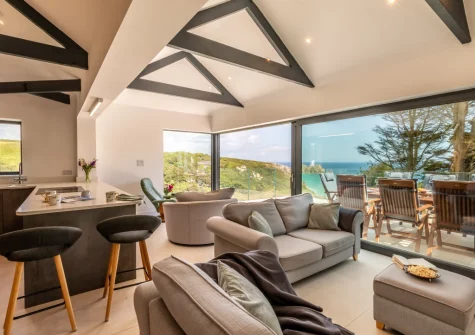 The living area at Bracken Bank, Porthcurno