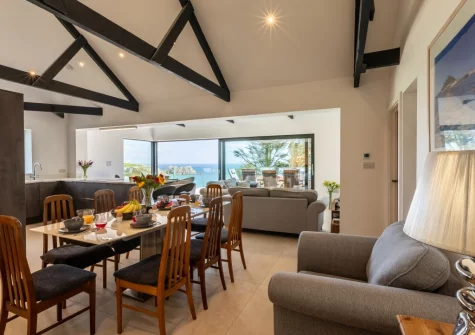 The dining area at Bracken Bank, Porthcurno