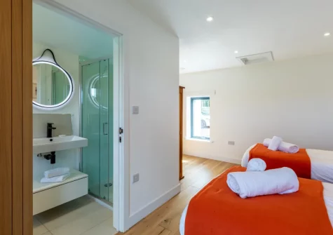 Bedroom #2 en-suite shower room at Bracken Bank, Porthcurno