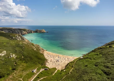 The Enjoy fantastic sea views from the terrace & alfresco dining area at Bracken Bank, Porthcurno at Bracken Bank, Porthcurno