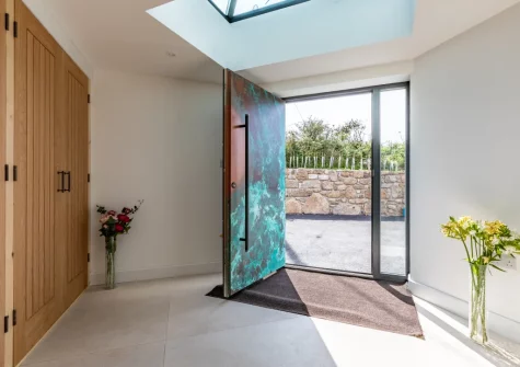 The entrance hallway at Bracken Bank, Porthcurno