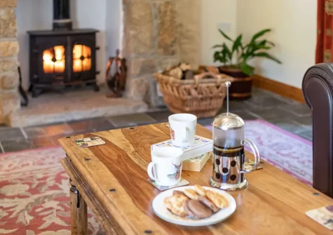 The living room at Bracken Cottage, Lower Treslea Farm, Treslea