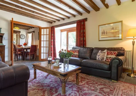 The living room at Bracken Cottage, Lower Treslea Farm, Treslea