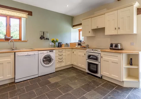 The kitchen at Bracken Cottage, Lower Treslea Farm, Treslea