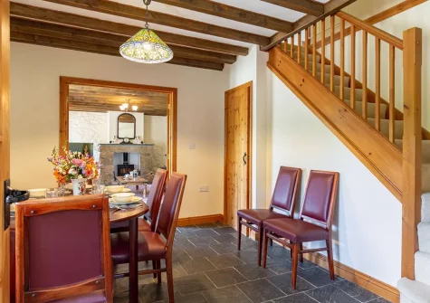 The dining room at Bracken Cottage, Lower Treslea Farm, Treslea