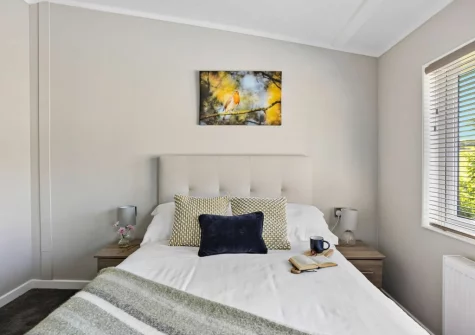 Bedroom #1 at Bramble Lodge, 12 Roadford Lake Lodges, Broadwoodwidger